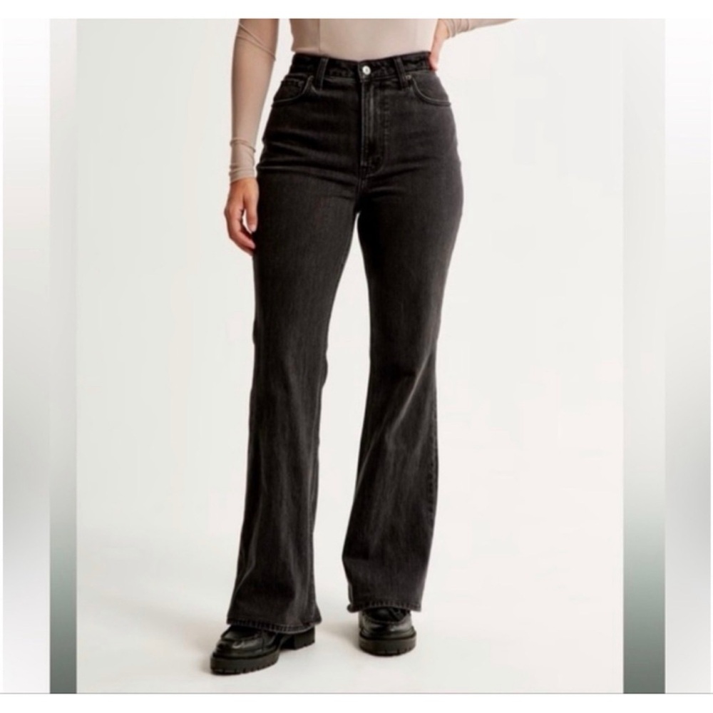 Abercrombie & Fitch Vintage Flare High Rise Black Flare Jeans 27 4 regular